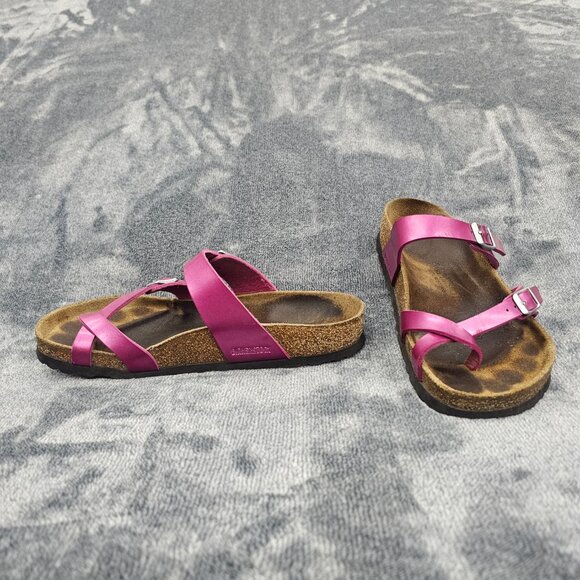 Birkenstock Mayari Sandals Womens 8 Magenta Haze Toe Loop Leather - Picture 2 of 15